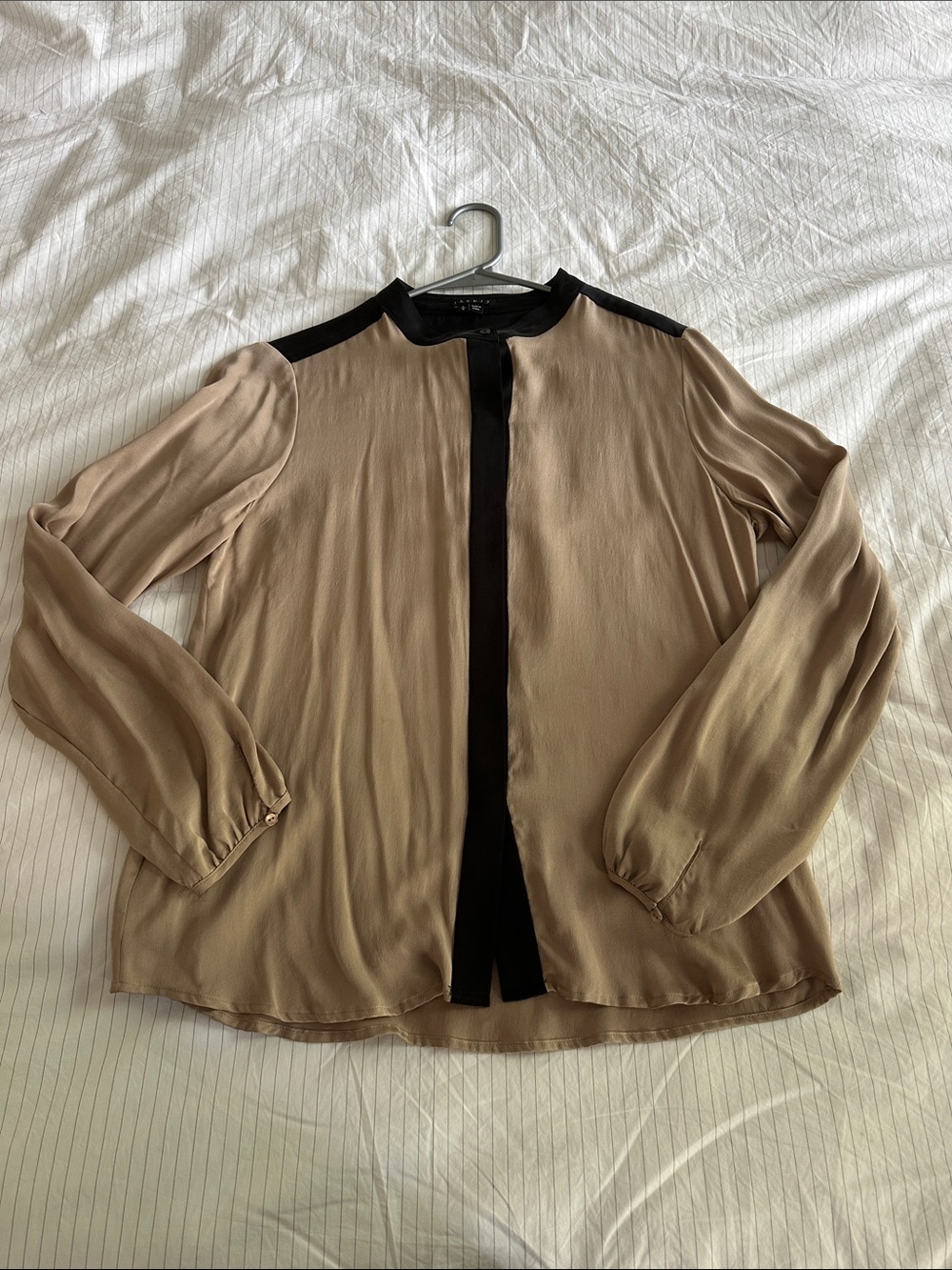 Theory silk color block blouse